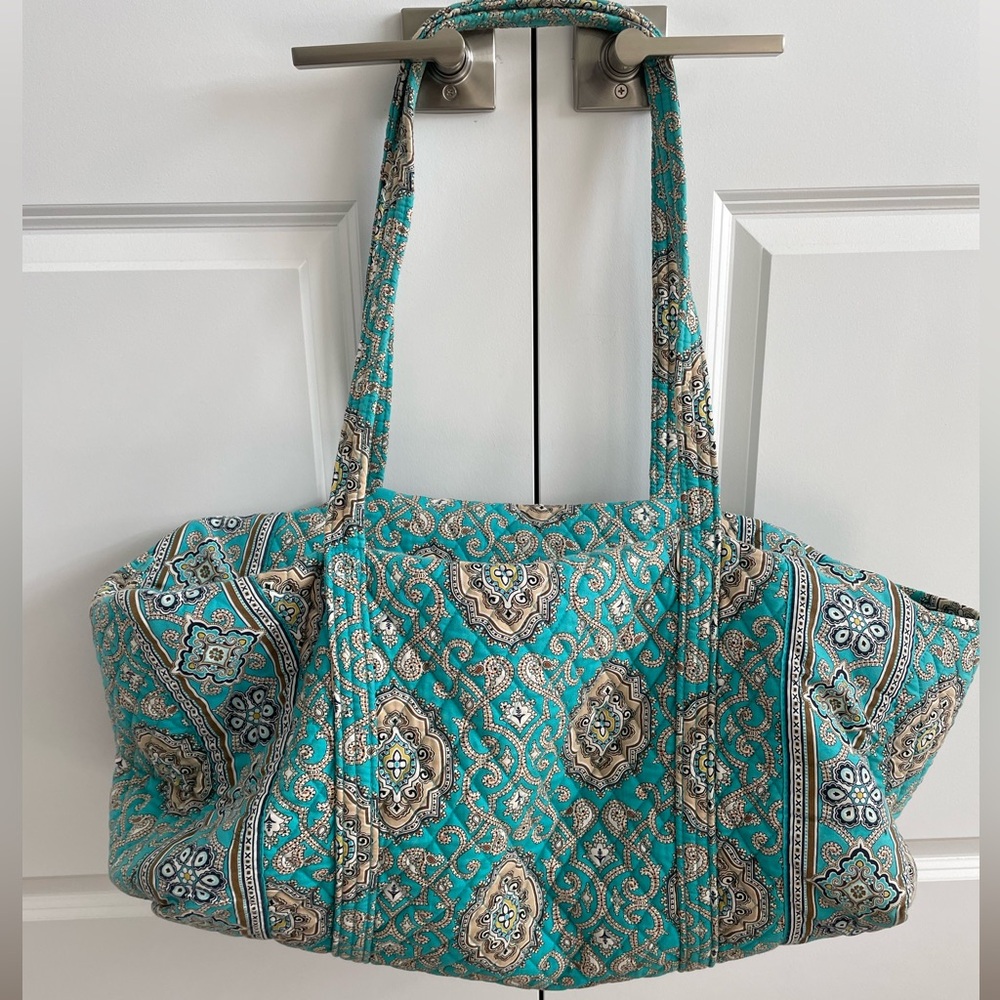 Large Travel Duffel Bag - Vera Bradley - Totally Turq Teal